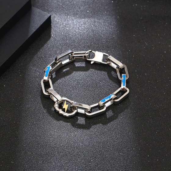 Titanium steel jewelry Lightning symbol bracelet for men and women